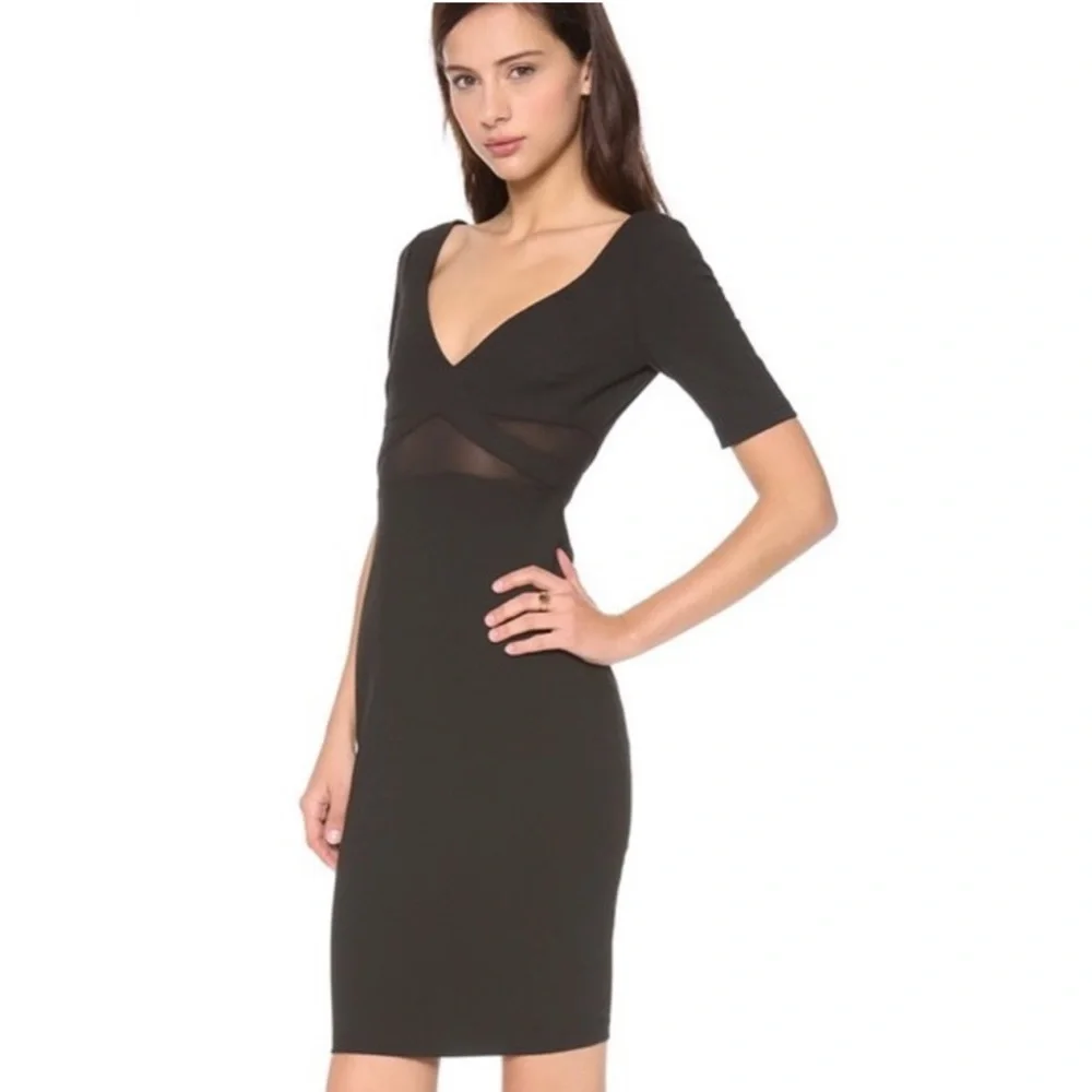 Elizabeth and James Black V-Neck Sheath Dress - Picture 2 of 12